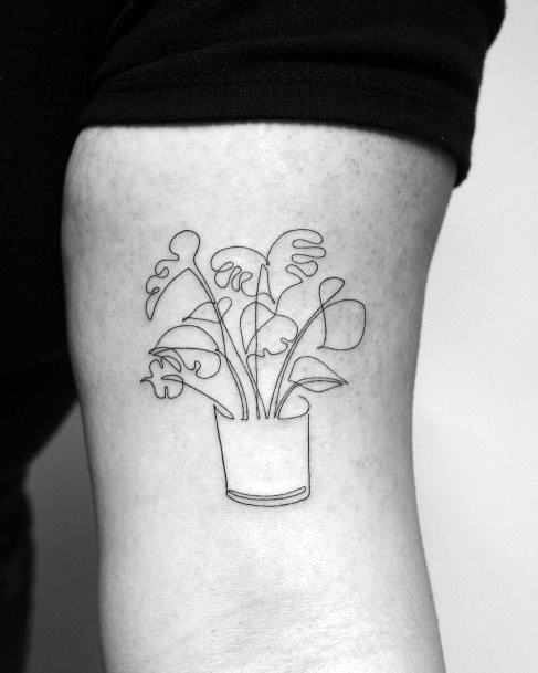 Feminine Womens Monstera Tattoo