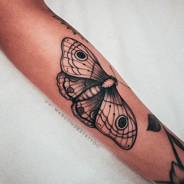 Feminine Womens Moth Tattoo