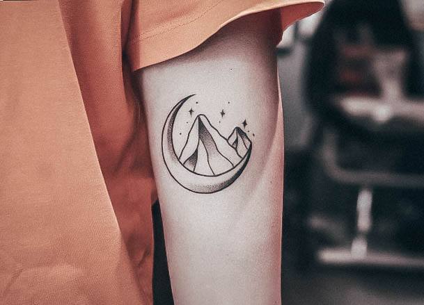 Feminine Womens Mountain Tattoo