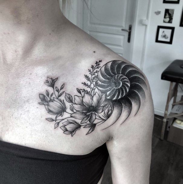 Feminine Womens Nautilus Tattoo