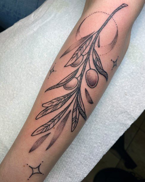 Feminine Womens Olive Branch Tattoo