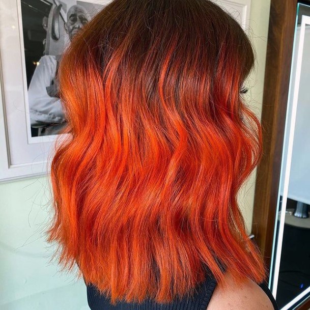 Feminine Womens Orange Ombre Hairstyles