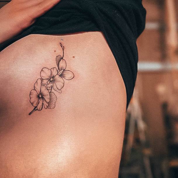 Feminine Womens Orchid Tattoo