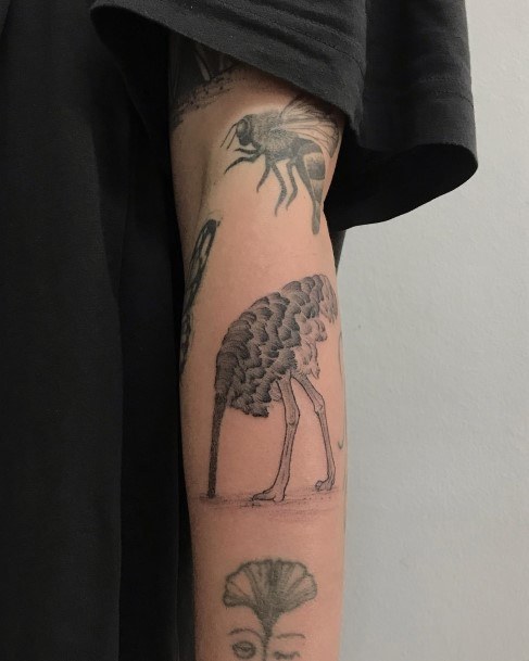 Feminine Womens Ostrich Tattoo