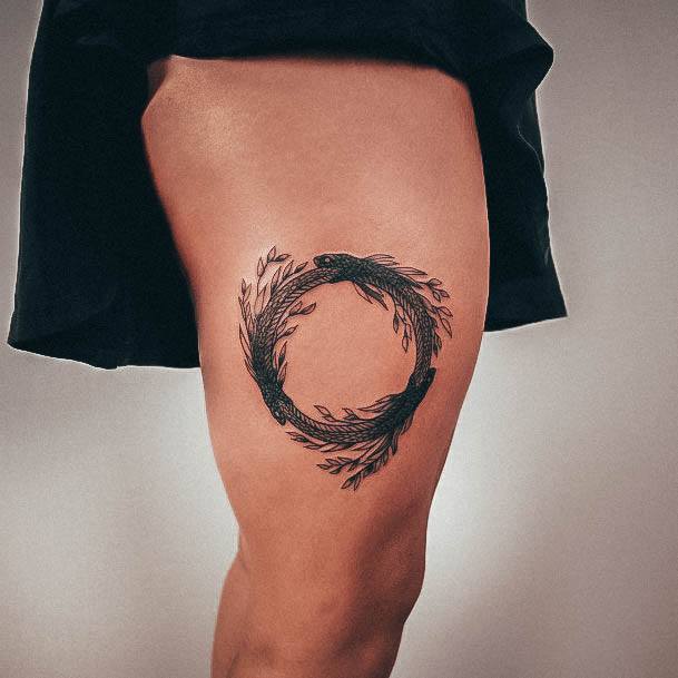 Feminine Womens Ouroboros Tattoo