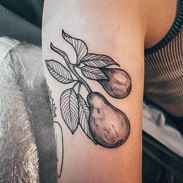 Feminine Womens Pear Tattoo