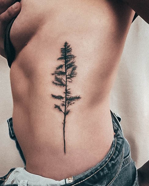 Feminine Womens Pine Tree Tattoo