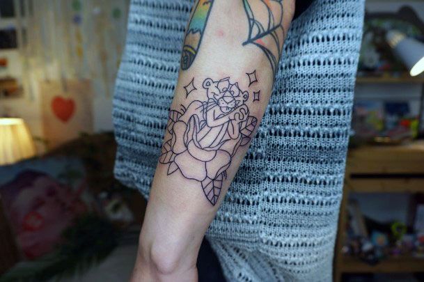 Feminine Womens Pink Panther Tattoo