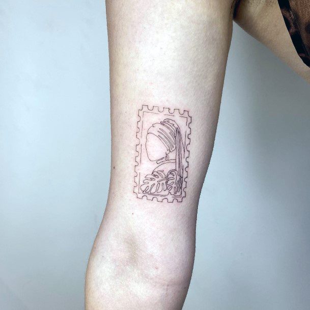 Feminine Womens Postage Stamp Tattoo