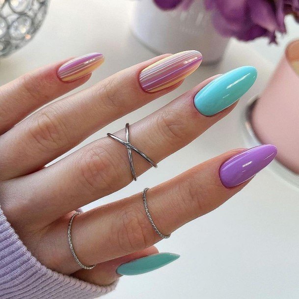 Feminine Womens Purple Nail