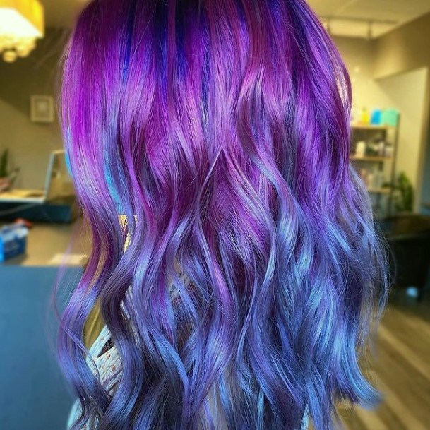 Feminine Womens Purple Ombre Hairstyles