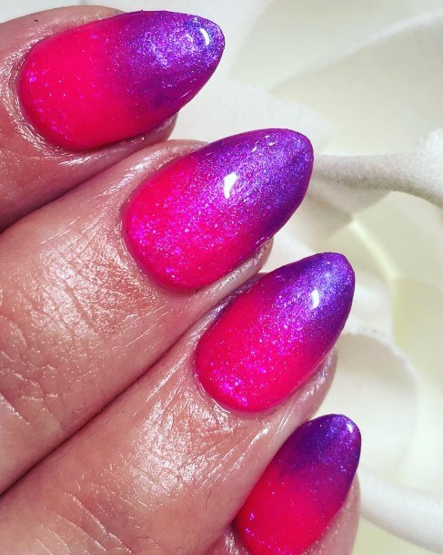 Feminine Womens Purple Ombre Nail