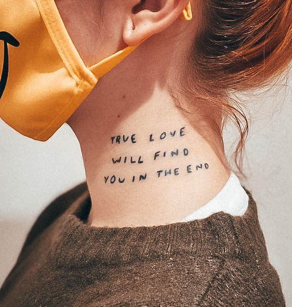 Feminine Womens Quotes Tattoo Neck