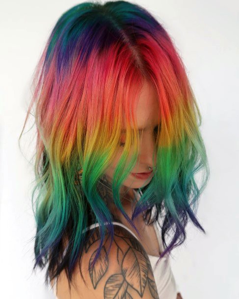 Feminine Womens Rainbow Hairstyles