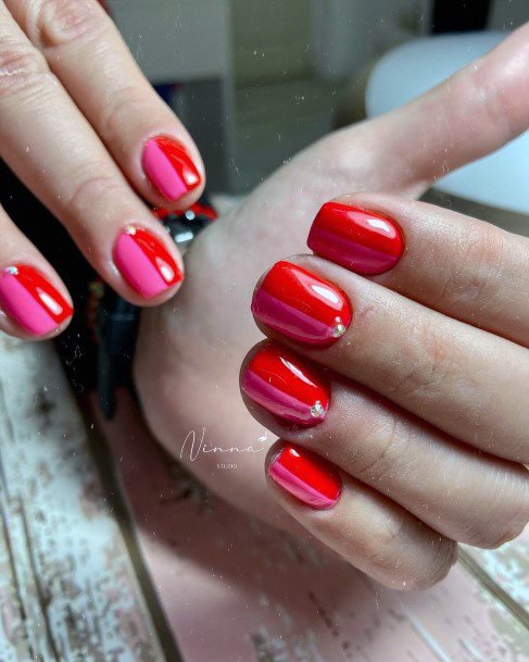 Feminine Womens Red Dress Nail