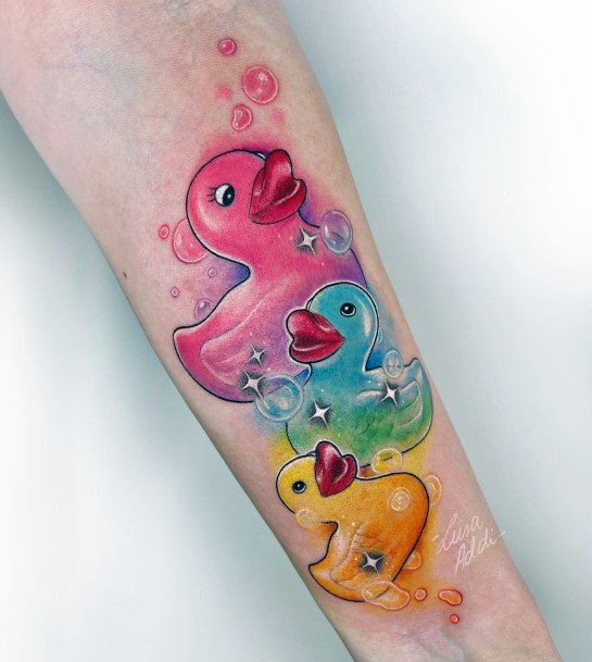 Feminine Womens Rubber Duck Tattoo