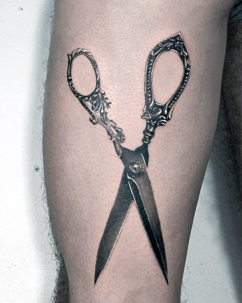 Feminine Womens Scissors Tattoo