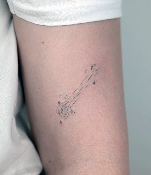 Feminine Womens Shooting Star Tattoo