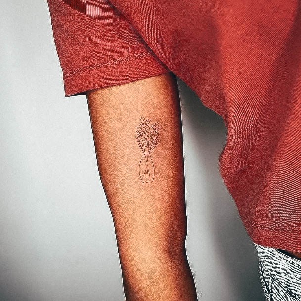 Feminine Womens Simple Flower Tattoo