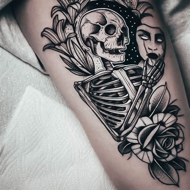 Feminine Womens Skeleton Tattoo