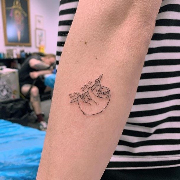 Feminine Womens Sloth Tattoo
