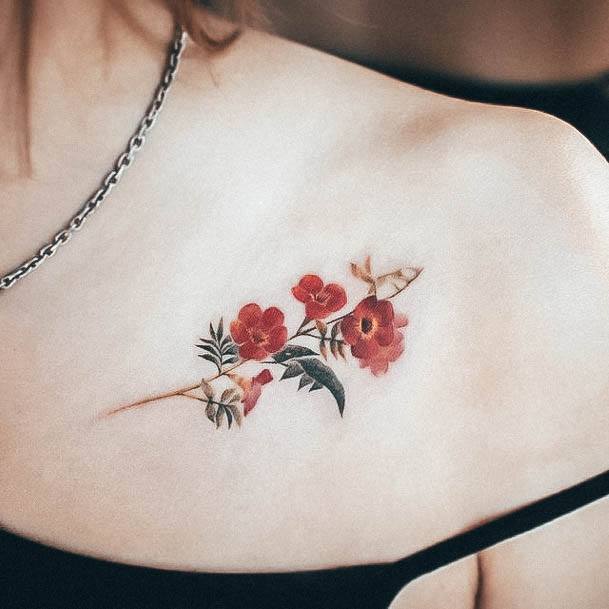 Feminine Womens Small Flower Tattoo