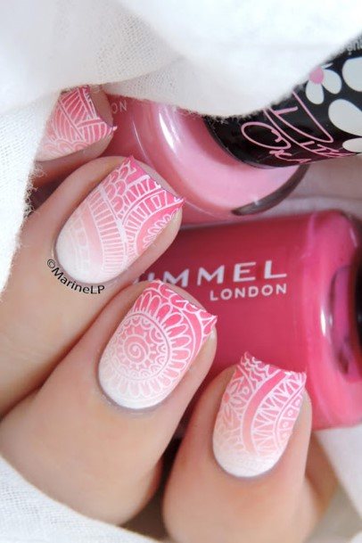 Feminine Womens Square Ombre Nail