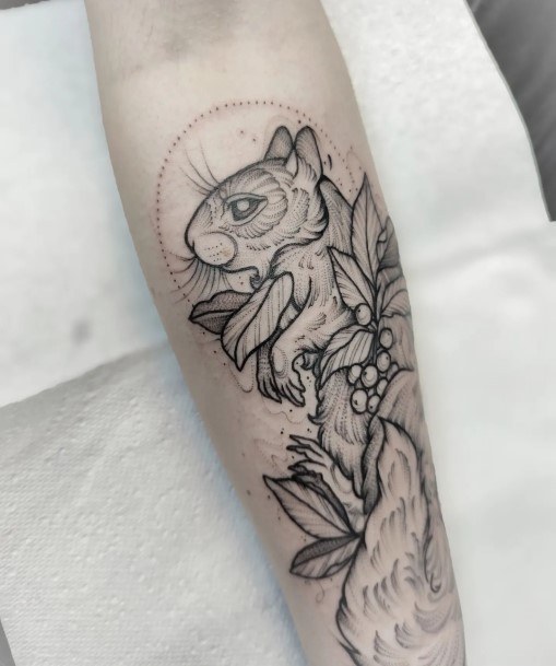 Feminine Womens Squirrel Tattoo