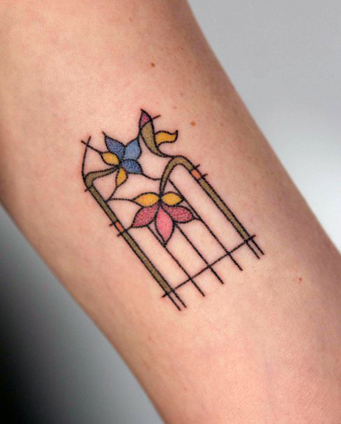 Feminine Womens Stained Glass Tattoo