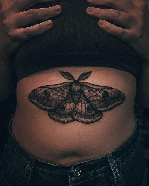 Feminine Womens Stomach Tattoo