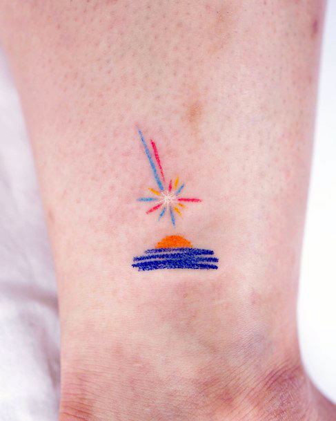 Feminine Womens Sunset Sunrise Tattoo