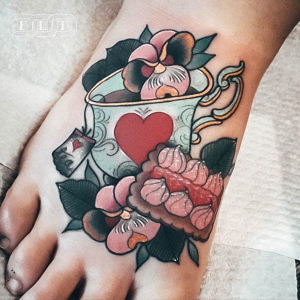 Feminine Womens Tea Cup Tattoo