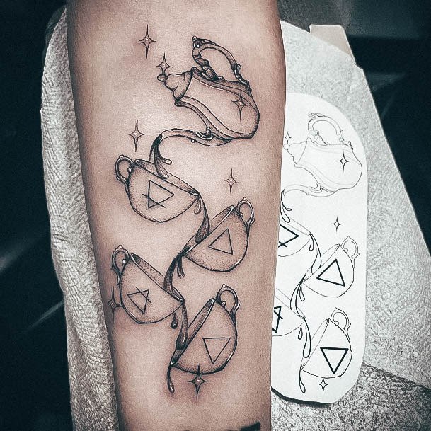 Feminine Womens Tea Tattoo