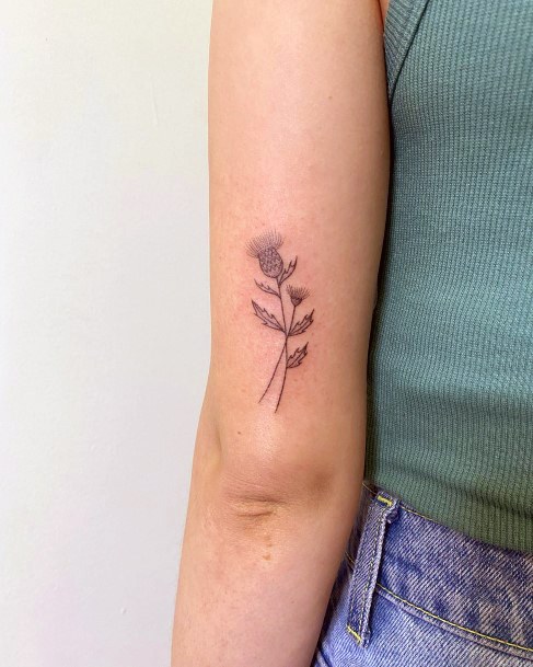 Feminine Womens Thistle Tattoo