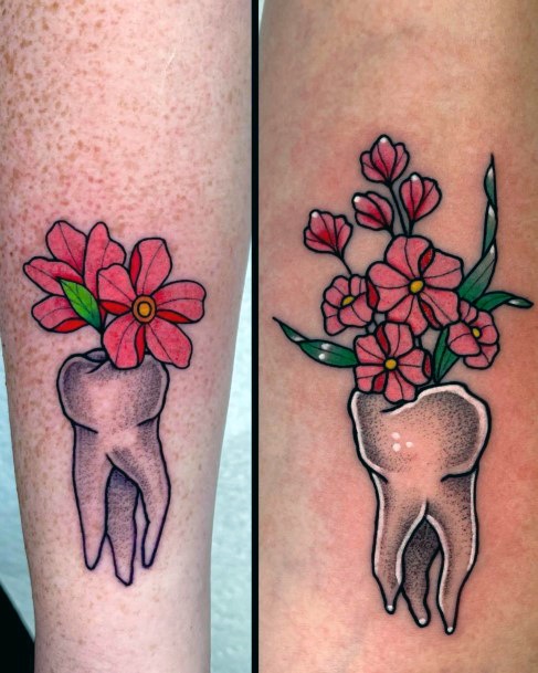 Feminine Womens Tooth Tattoo