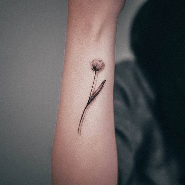 Feminine Womens Tulip Tattoo