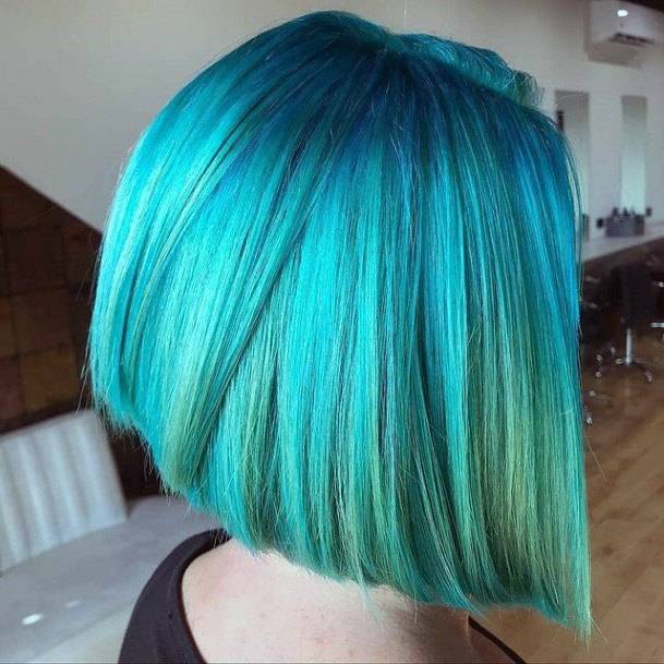 Feminine Womens Turquoise Ombre Hairstyles