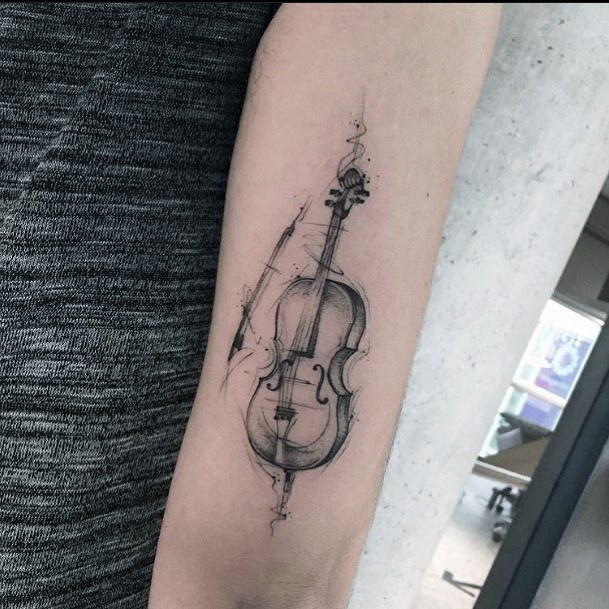 Feminine Womens Violin Tattoo