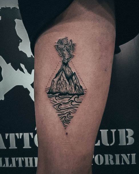 Feminine Womens Volcano Tattoo