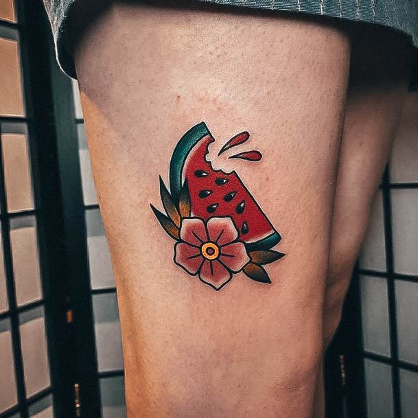 Feminine Womens Watermelon Tattoo