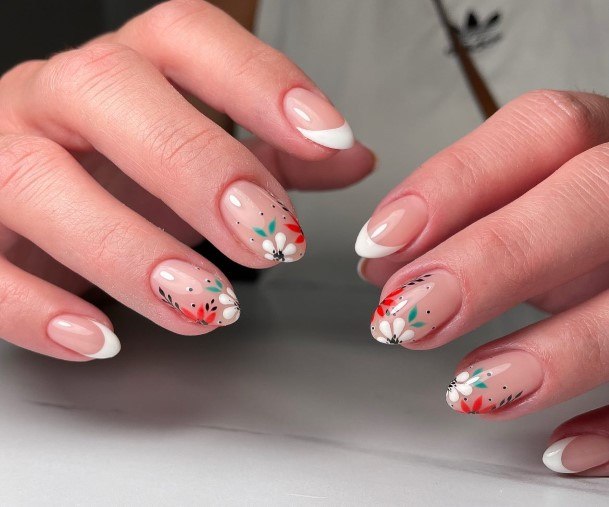 Feminine Womens White French Tip Nail