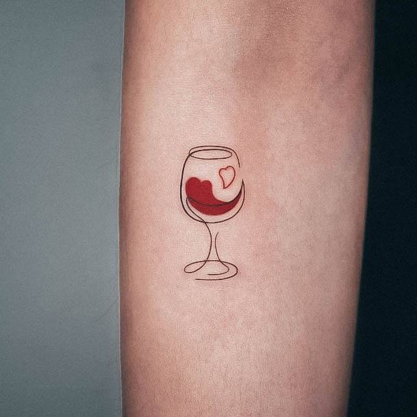 Feminine Womens Wine Tattoo