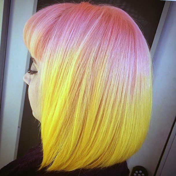 Feminine Womens Yellow Ombre Hairstyles