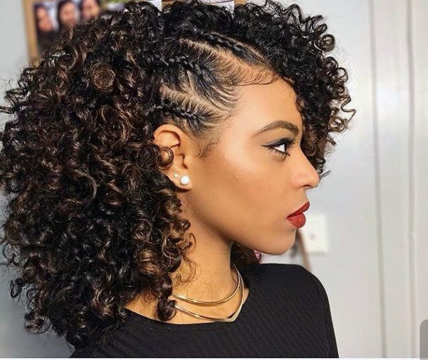 Fierce Side Cornrows Perfect Curls Braided Hairstyles For Black Women