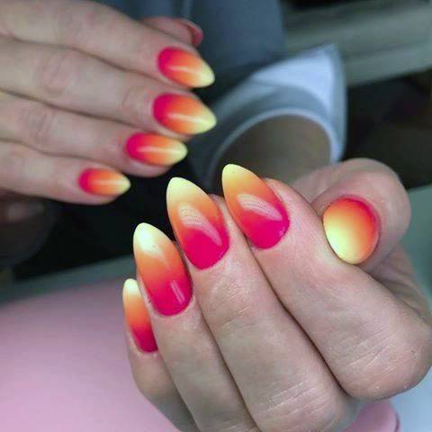 Fiery Volcanic Fall Ombre Vibrant Nail Design For Women