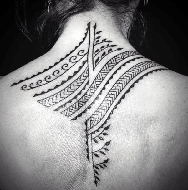 Filipino Tribal Tattoo Womens Neck