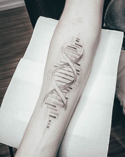 Fine Line Forearm Dna Womens Tattoo Ideas