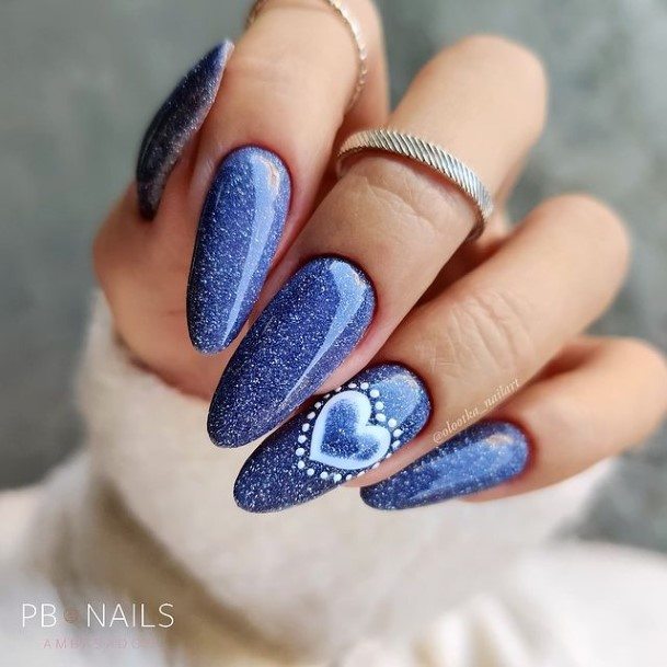 Fingernail Art Blue And Silver Nail Designs For Girls