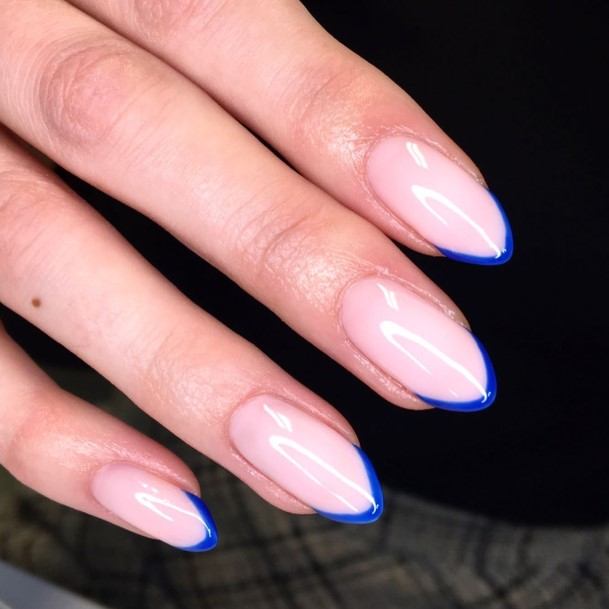 Fingernail Art Blue French Tip Nail Designs For Girls