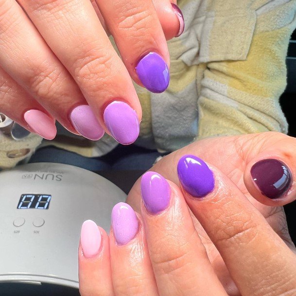 Fingernail Art Bright Purple Nail Designs For Girls